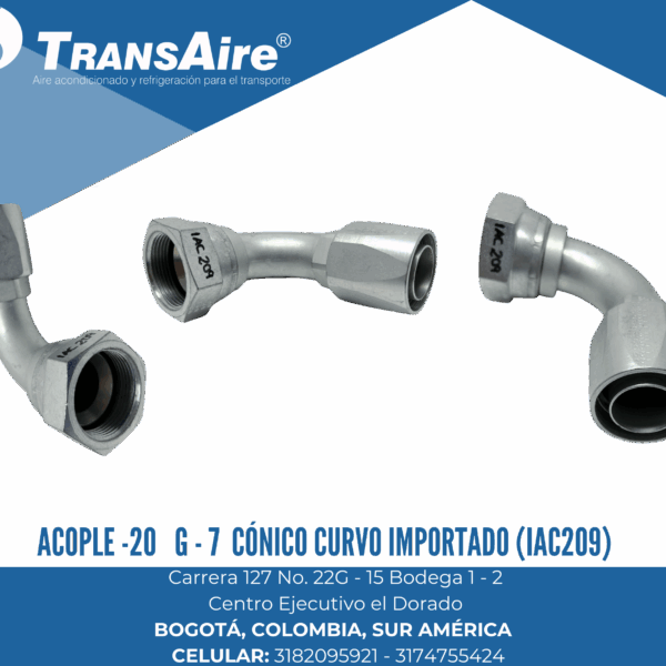 Acople -20 G - 7 cónico curvo importado (IAC209)