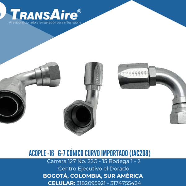 Acople -16 G-7 cónico curvo importado (IAC208)