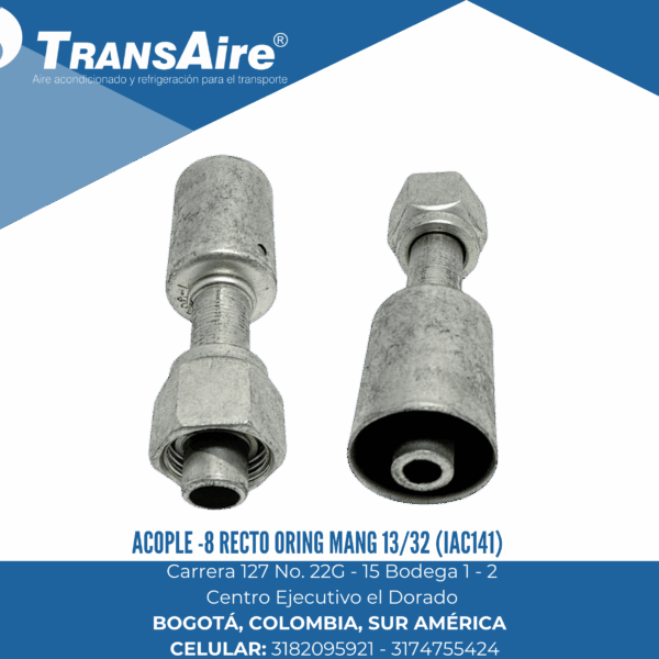 Acople -8 recto Oring mang 13/32 (IAC141)