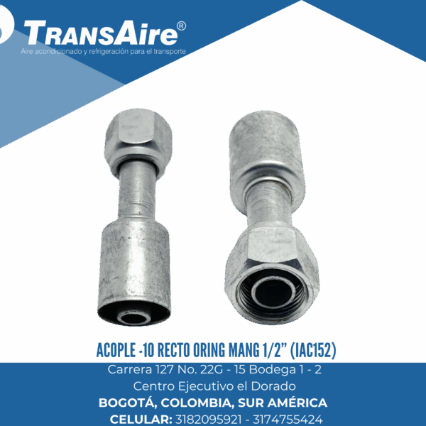 Acople -10 recto Oring mang 1/2” (IAC152)