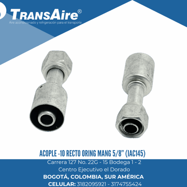 Acople -10 recto Oring mang 5/8” (IAC145)
