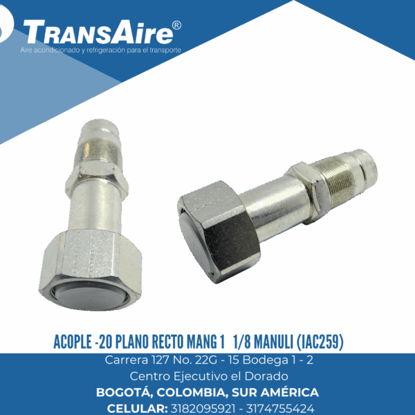 Acople -20 plano recto mang 1 1/8 Manuli (IAC259)