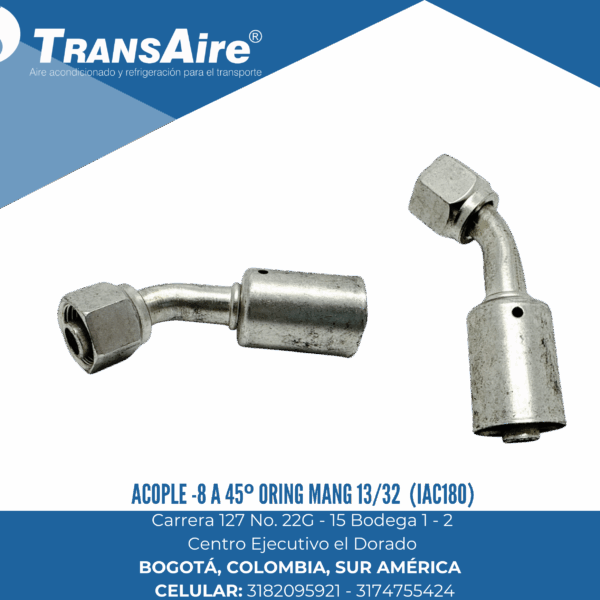 Acople -8 a 45º Oring mang 13/32 (IAC180)