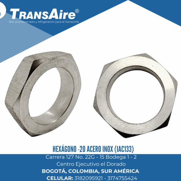 Hexágono -20 acero inox (IAC133)