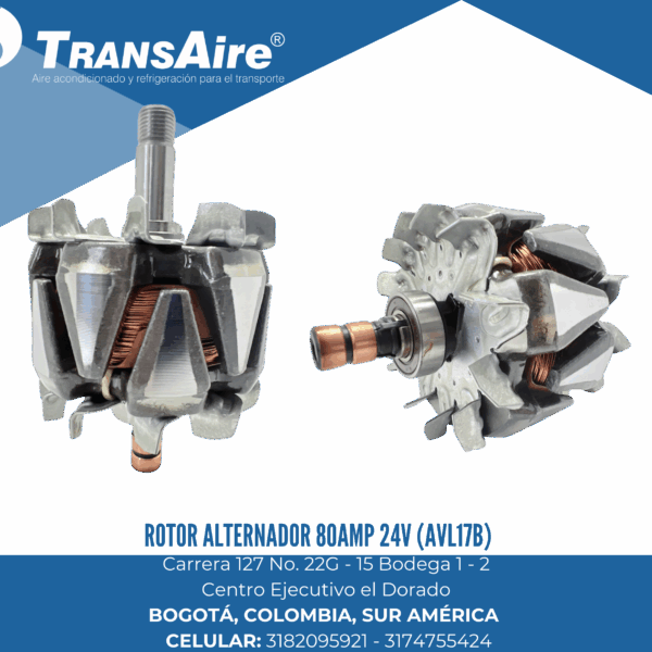Rotor alternador 80AMP 24V (AVL17b)