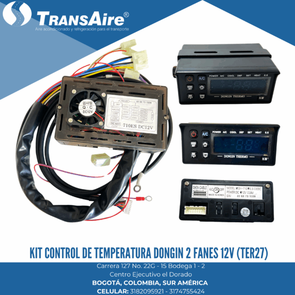 Kit control de temperatura Dongin 2 fanes 12V(TER27)