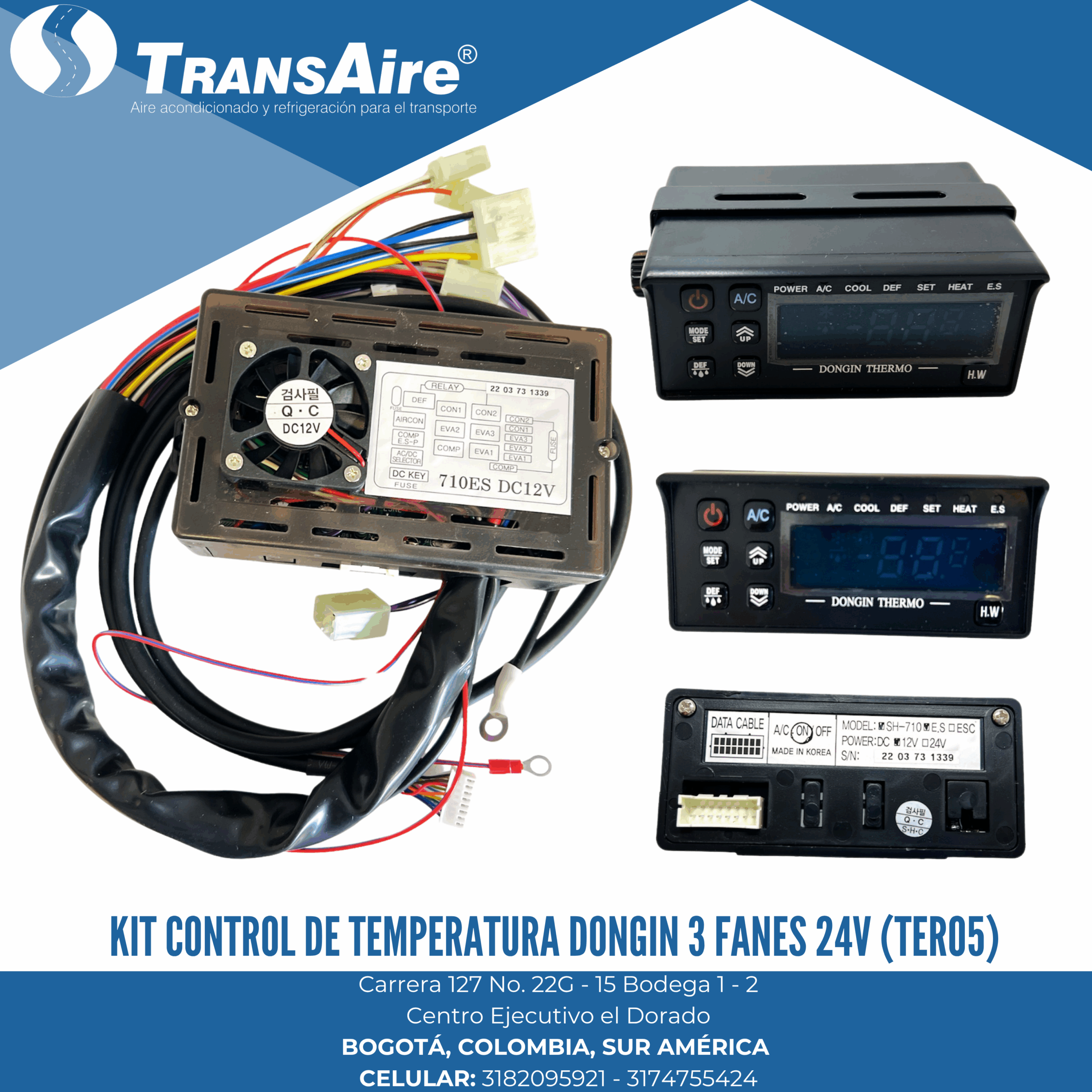 Kit control de temperatura Dongin 3 FANES 24V (TER05)
