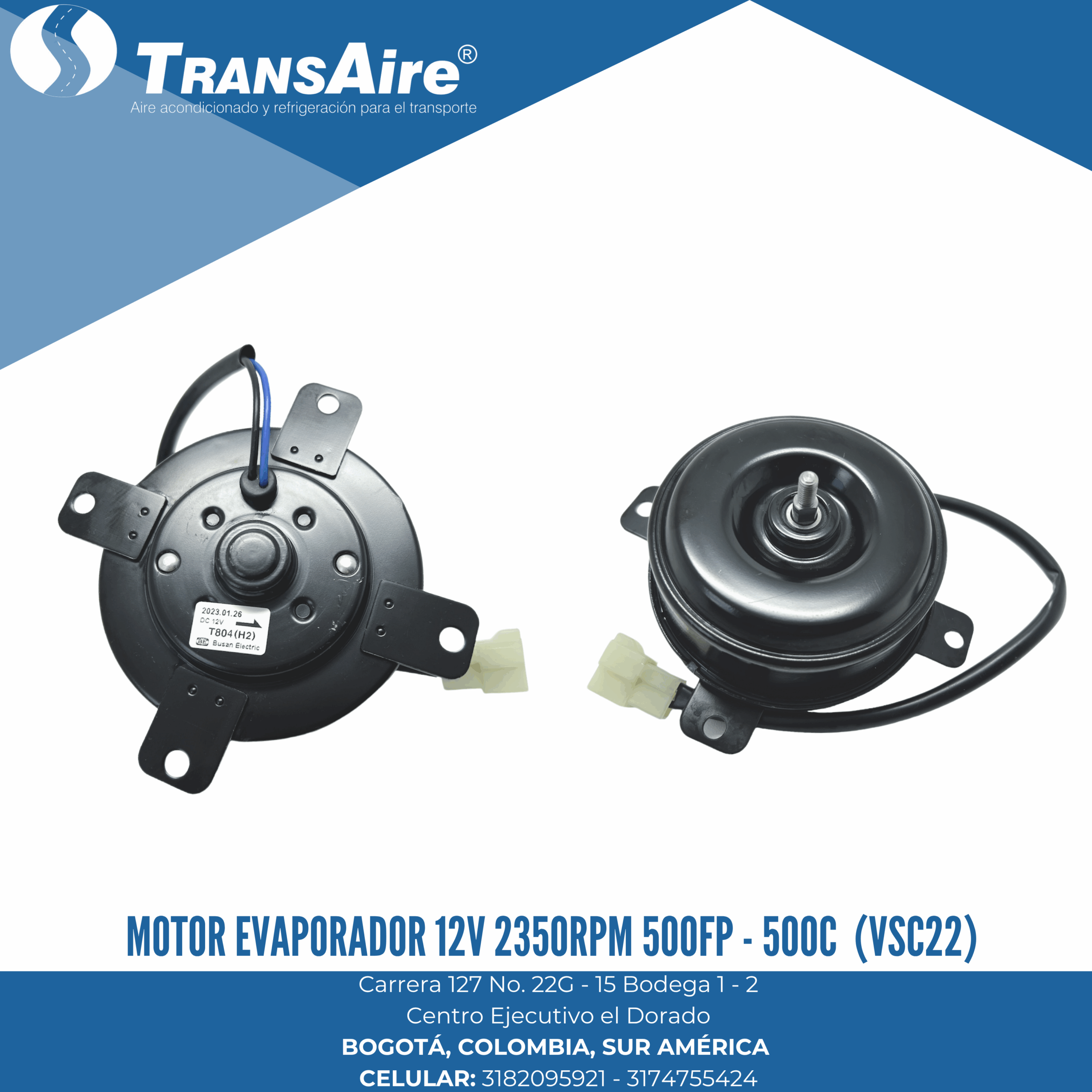 Motor evaporador 12V 2350RPM 500FP - 500C (VSC22)