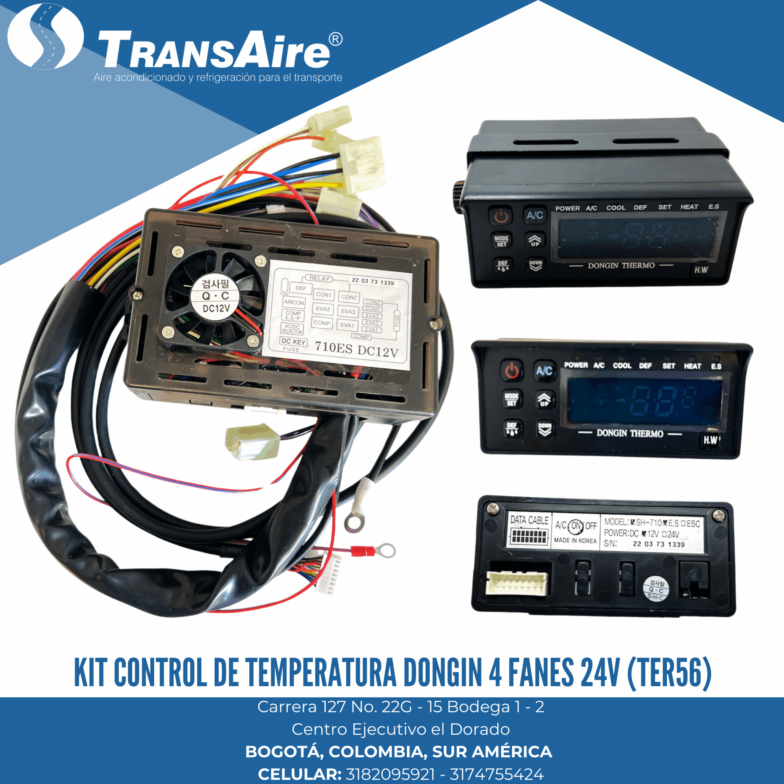 Kit control de temperatura Dongin 4 FANES 24V (TER56)