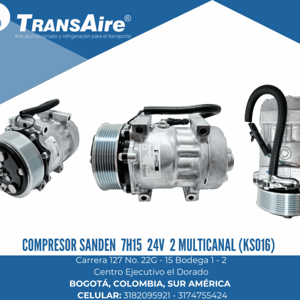Compresor Sanden 7h15 24V 2 Multicanal (KSO16)