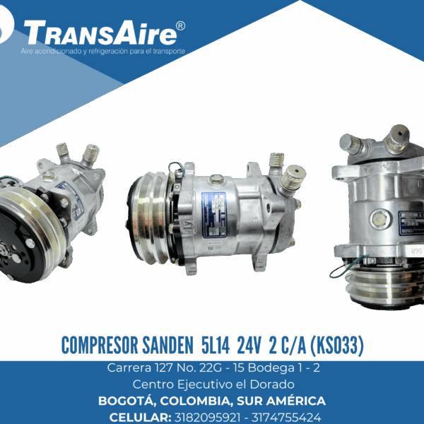 Compresor Sanden 5l14 24V 2 c/a (KSO33)