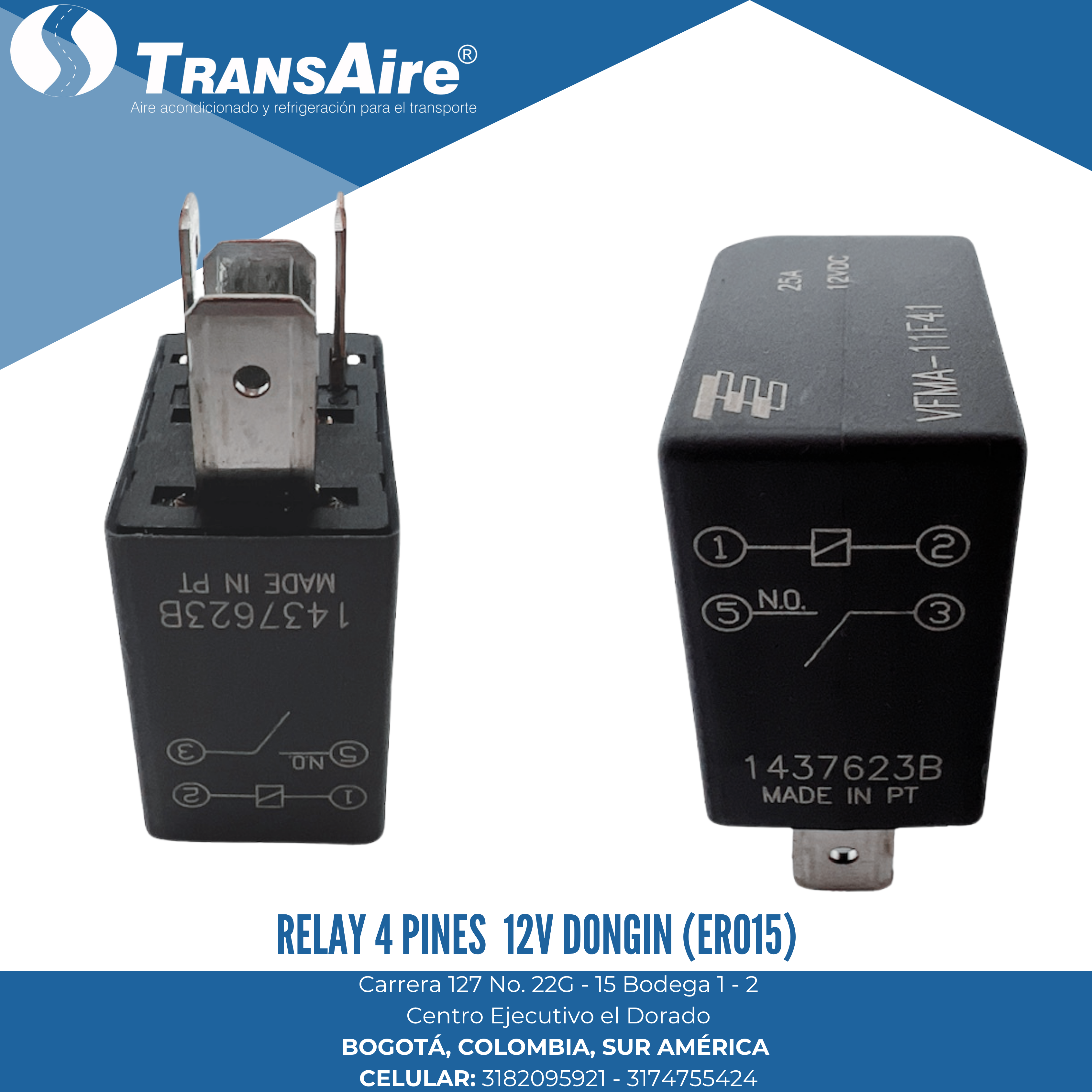 Relay 4 pines 12V Dongin (ERO15)