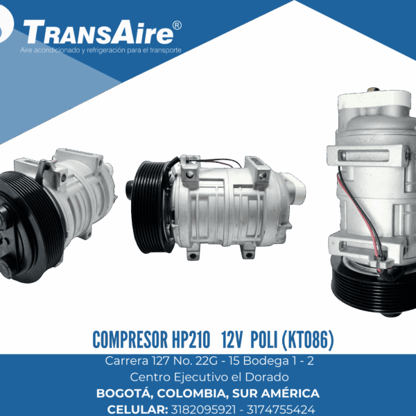 Compresor HP210 12V Poli (KTO86)