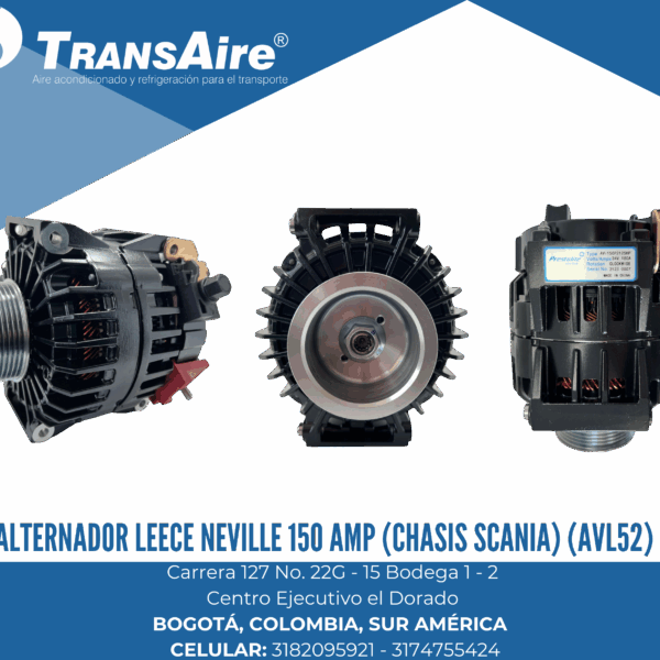 Alternador Leece Neville 150 AMP (chasis scania) (AVL52)