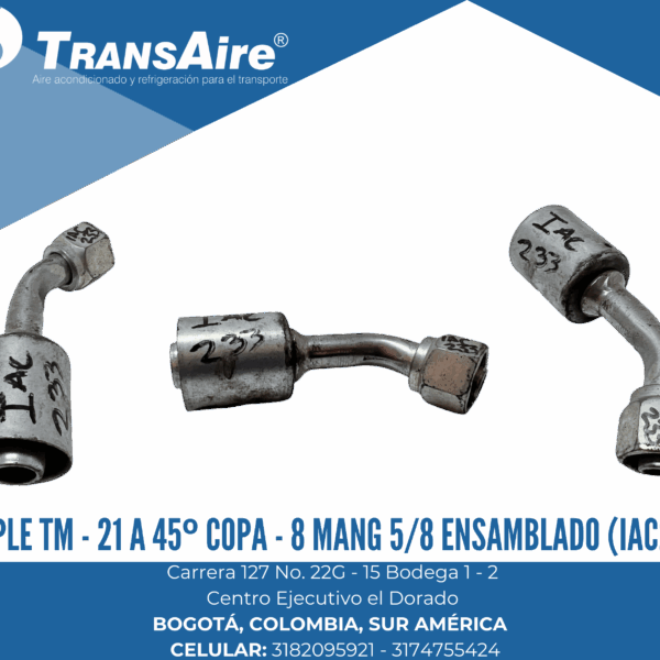 Acople TM - 21 a 45º copa - 8 Mang 5/8 Ensamblado (IAC233)