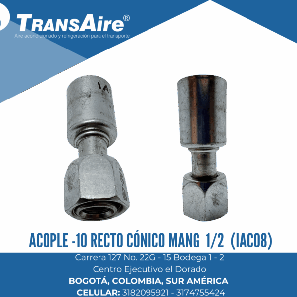 Acople -10 recto cónico mang 1/2 (IAC08)