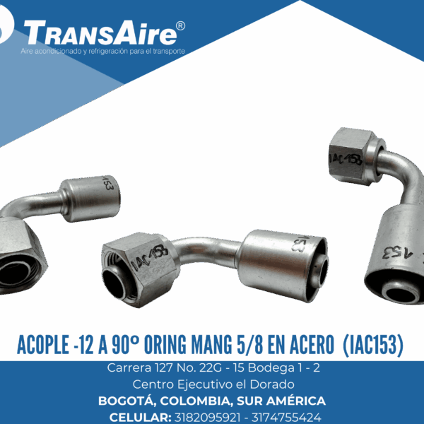 Acople -12 a 90º Oring mang 5/8 en acero (IAC153)