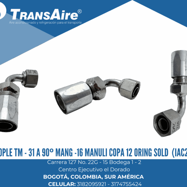 Acople tm-31 90º mang -16 Manuli copa 12 oring sold (IAC220)