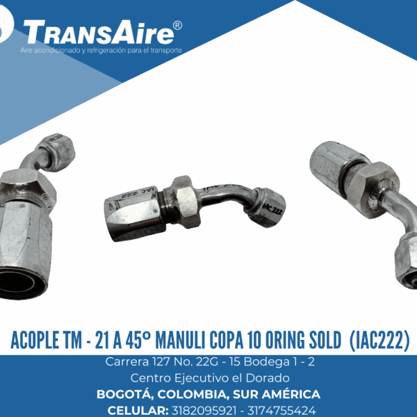 Acople TM - 21 a 45º Manuli copa 10 Oring Sold (IAC222)