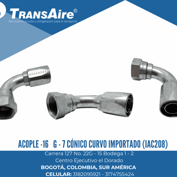 Acople -16 G - 7 cónico curvo importado (IAC208)